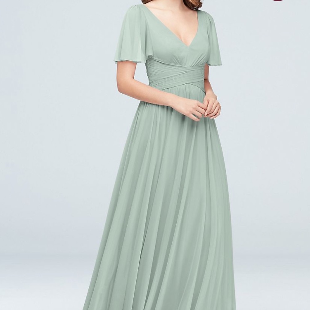 David’s bridal dusty sage bridesmaid dress